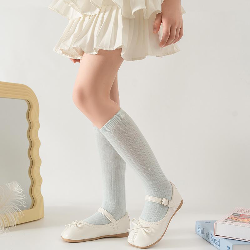 靴下 キッズ 女の子 ベビー 春夏 通気性 綿 コットン 縦縞 カラフル オーバーニーソックス ニーハイ かわいい おしゃれ 普段使い 通園 通学 快適フィット 柔らかな履き心地 3歳 12歳 幼児 小学生向け
