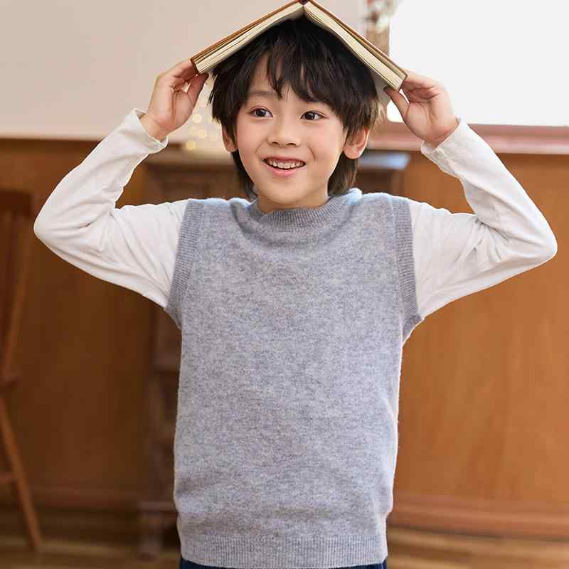 ベスト 子供 男の子 女の子 ベビー 秋冬 純毛 カシミヤ プルオーバー ノースリーブ フードなし 柔らかい 無地 韓国風 防寒 保温 あたたかい