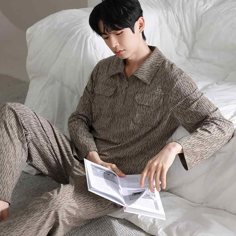 パジャマ メンズ 抗菌 モダール 極上の肌触り 伸縮性抜群 ゆったり 長袖 テーラード襟 上下セット 春秋..