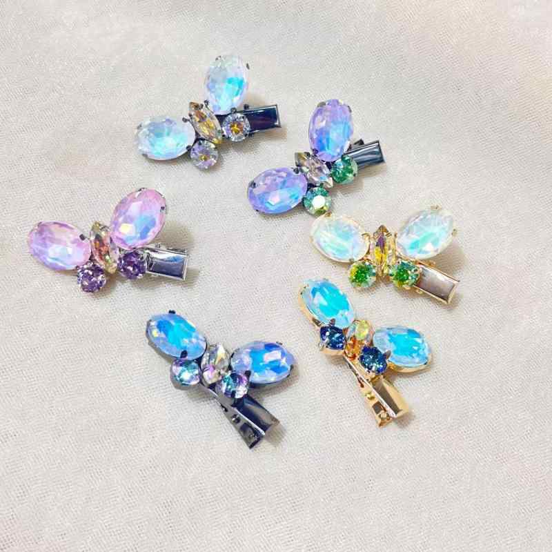 ヘアクリップ レディース 女性用 リボン 蝶々結び 煌めくクリスタルストーン 上品 華やか エレガント ..