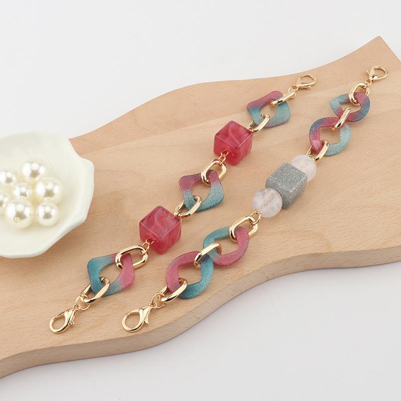 ショルダーストラップ レディース アクリル クリスタル チェーン 手編み 片掛け バッグ用 おしゃれ かわいい 日韓スタイル ミニバッグ 付け替え 交換用 カスタム ショルダー紐 アクセサリー