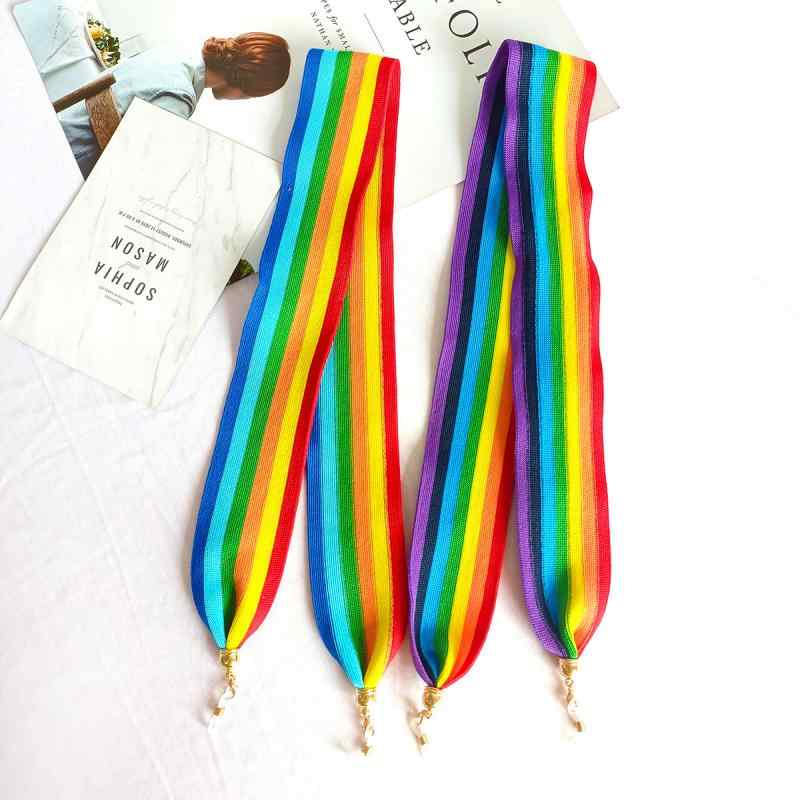 グラスコード マスクストラップ 落下防止 首掛け 滑り止め ズレ防止 スポーツ 水泳 マリンスポーツ アウトドア レインボーカラー 欧米..