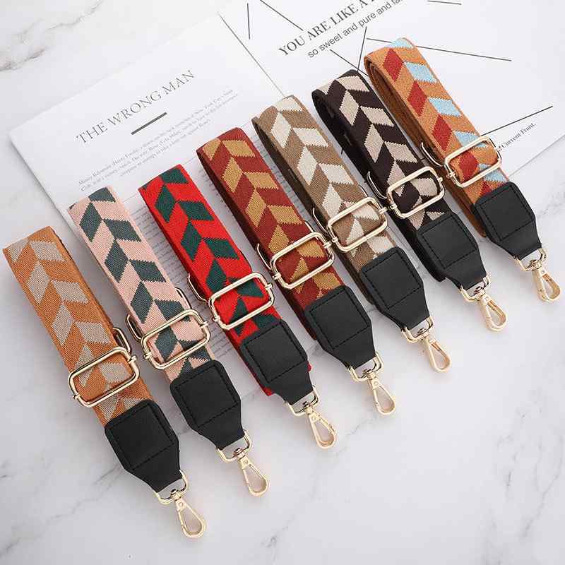 バッグ 調節可能 幅広 負担軽減 ショルダーストラップ ワンショルダー 斜め掛け 幾何学模様 織り込み ..