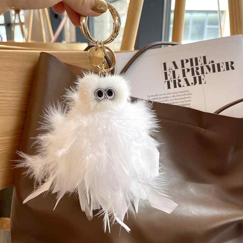 キーホルダー レディース かわいい ふわふわ ミンク風フェイクファー タコ オクトパス マスコット バッ..