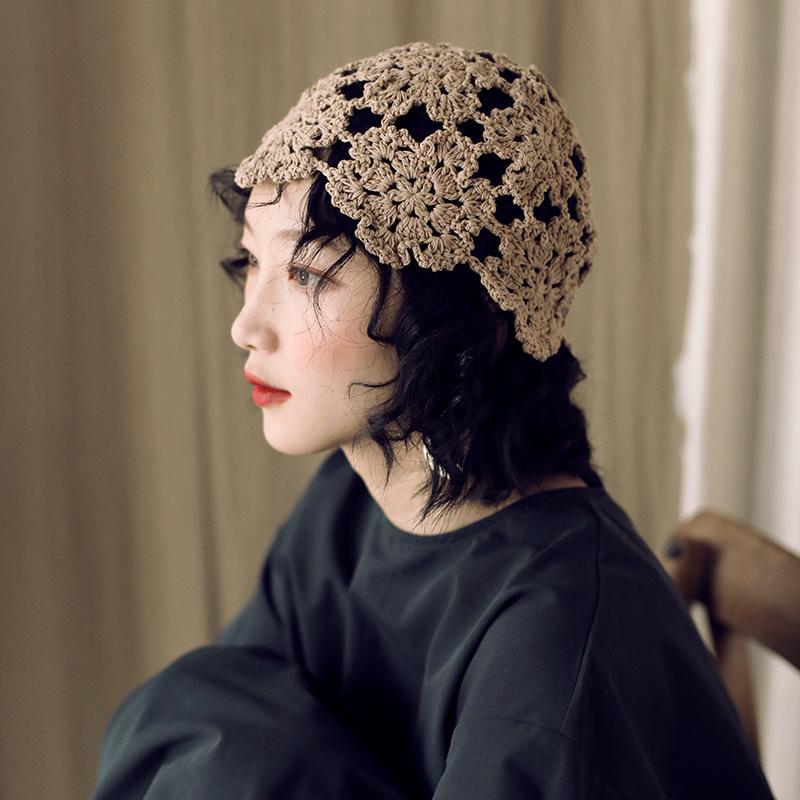 Ten Gallon Hat - ハット レディース 折りたたみ 手編み クロシェ編み 花柄 立体編み インフルエンサー レトロ 個性的 おしゃれ 森ガール バケットハット フィッシャーマンハット コットン 春夏 韓国風