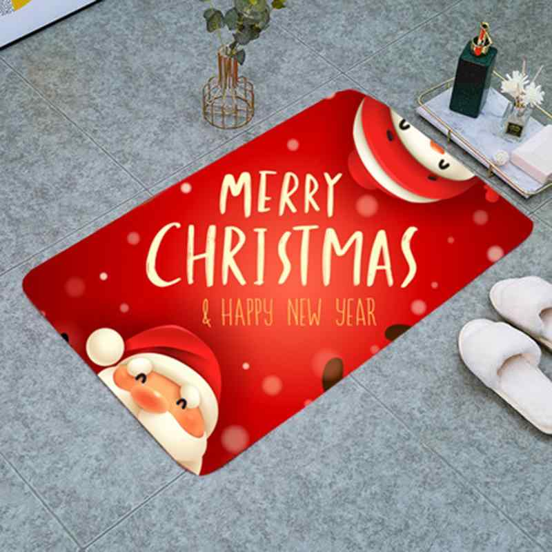 フロアマット クリスマス 玄関 トイレ バス 寝室 リビング用 厚手 滑り止め トナカイ柄 洗える フランネル ふわふわ おしゃれ 北欧風 ..
