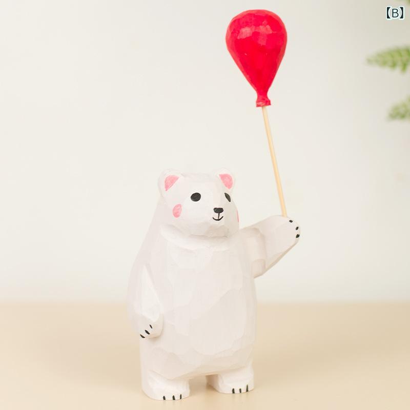 置物 木製 シナノキ材 かわいい クマ 風船持ち 癒し系 ミニサイズ おしゃれ インテリア雑貨 リビング 玄関 書斎 オブジェ 北欧風 ナチュラルデザイン 誕生日 クリスマス お祝い ギフト プレゼント secure-depo-10934236 セキュアデポ サンプル画像3