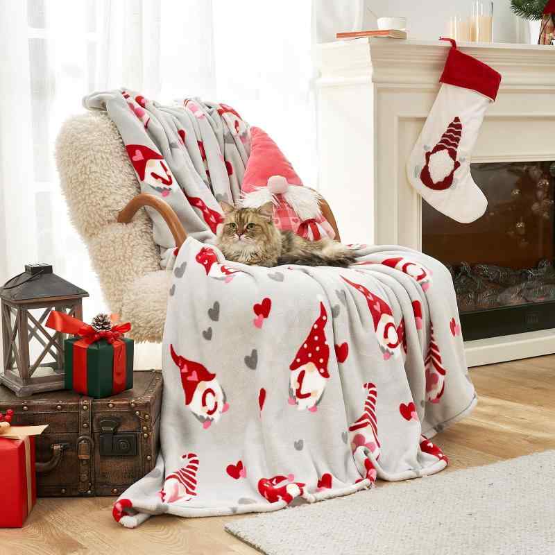 Rakuten - ブランケット ベビー 赤ちゃん用 クリスマス ハート柄 小人柄 かわいい フランネル生地 あたたかい 保温 お昼寝 膝掛け リビング インテリア 秋冬 軽量 快適