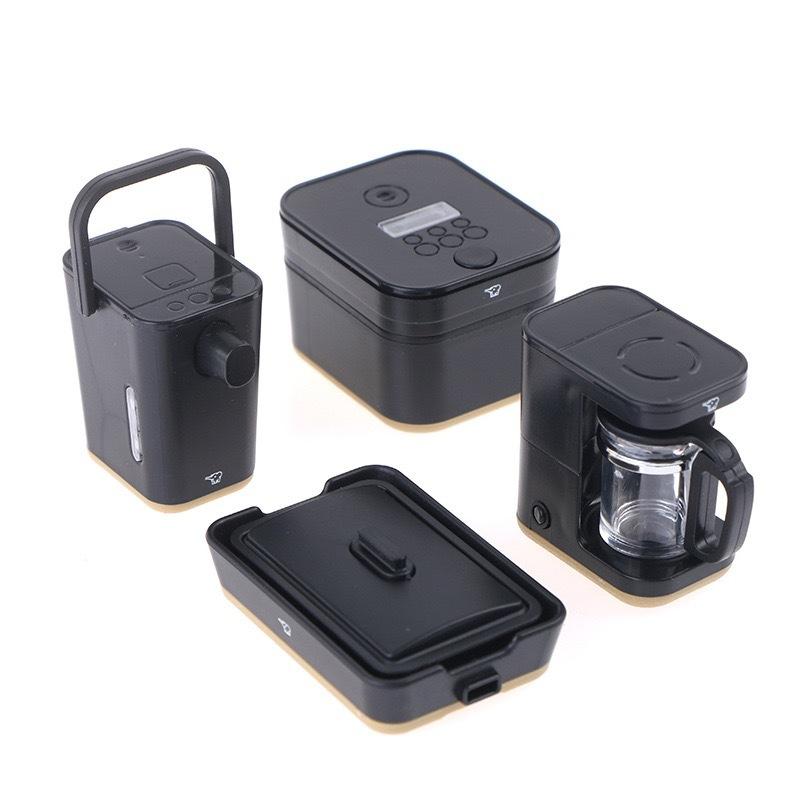 ドールハウス おもちゃ 子供用 1/12スケール リアル 精巧なミニチュア家電セット コーヒーメーカー 電気プレート 炊飯器 電気ケトル ままごと ごっこ遊び 誕生日 プレゼント プラスチック製 人形遊び