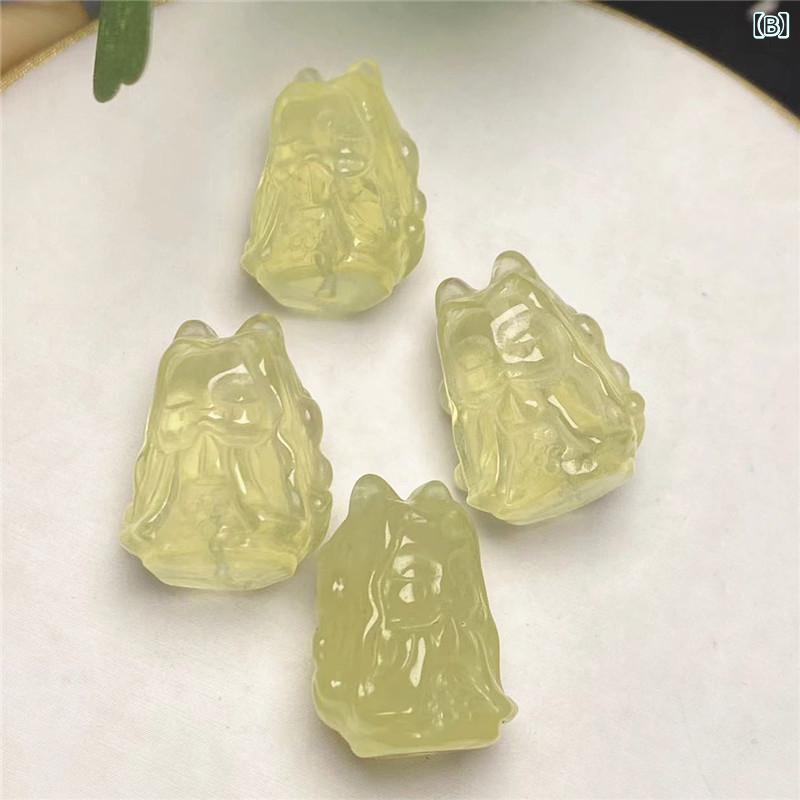 天然石パーツ 水晶 九尾狐 立体彫刻 人魚姫 黄 白 ピンク パワーストーン お守り きつねモチーフ DIY ハンドメイド アクセサリー チャーム ペンダントトップ 大サイズ プリンセス スタイル かわいい 幻想的の商品画像 3