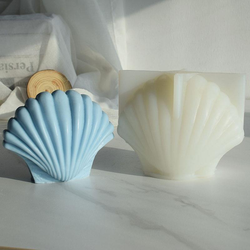 シリコンモールド DIY ハンドメイド 立体 シェル 貝 ホタテ クリスタル レジン アロマキャンドル 石膏 拡香石 手作り石鹸 インテリア 置物 オブジェ 雑貨(x2)