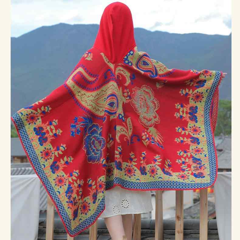 ショール レディース 女性用 防寒 保温 あったか カシミヤタッチ 旅行 トラベル 大判 フリンジ エスニック 民族風 レトロ ポンチョ ケープ 羽織りもの ファッション小物