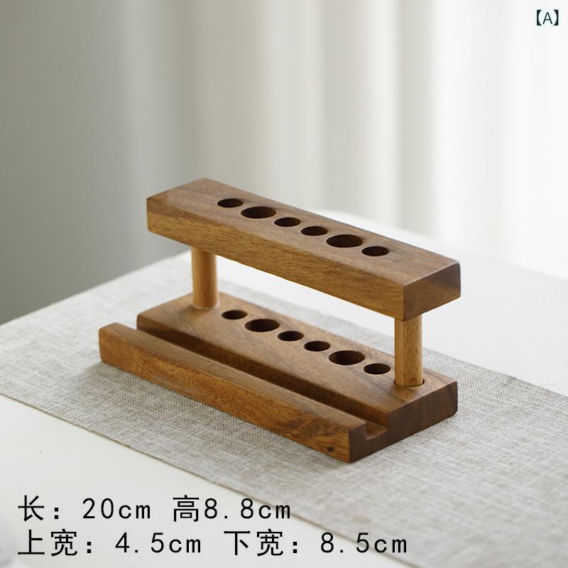 ペン立て ペンスタンド ウォールナット 木製 デスクオーガナイザー スマホスタンド...