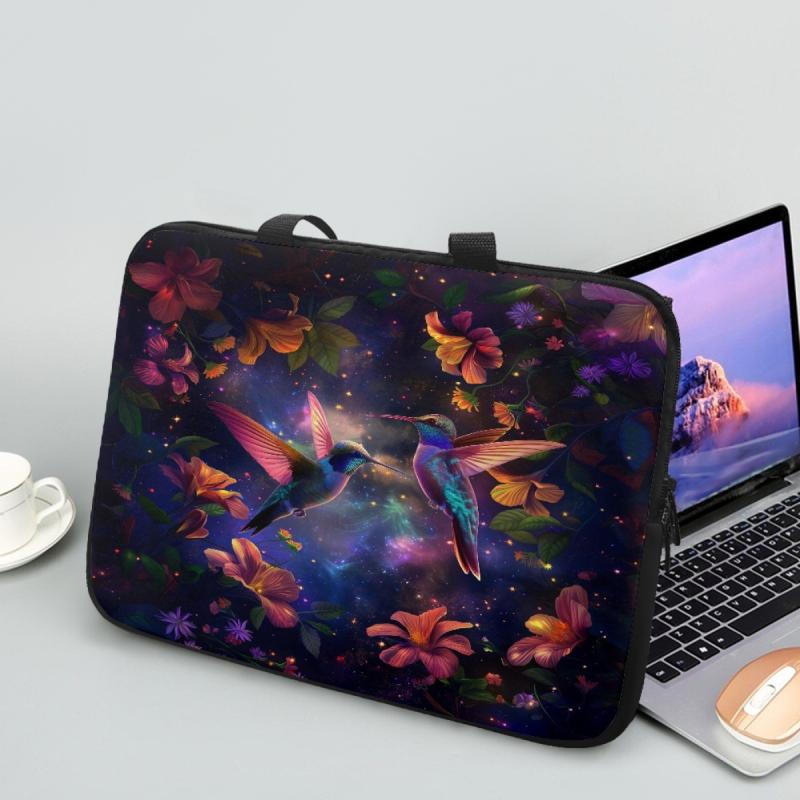 Laptop Bag/PC Case, Unisex, Hummingbird Animal Print, Cute Anime Design, Business Bag, Handbag, Neoprene Material, Fits 16-inch Laptops and Multiple Sizes, Stylish, Protective, Lightweight