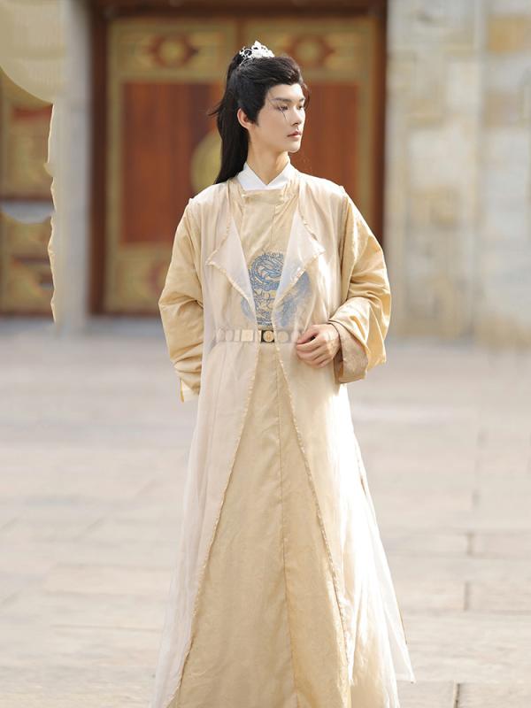 漢服 男女兼用 刺繡 仙女風 上品 優雅 明代 円領袍 中国伝統衣装 古風 コスプレ衣装 舞台衣装 春夏秋 オリジナル ナイロン スパンデッ..