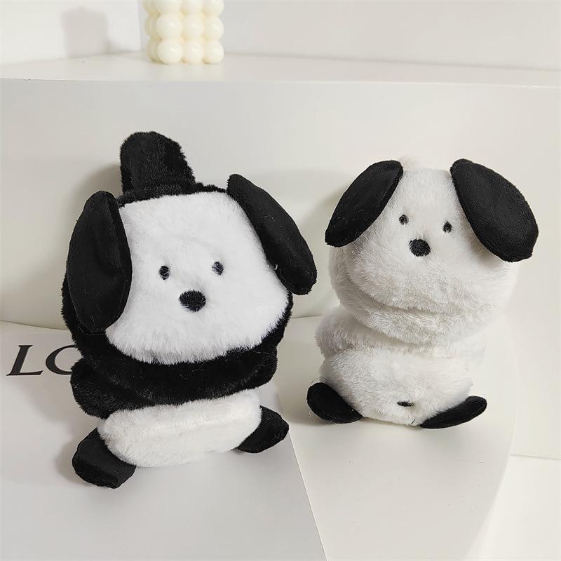 イヤーマフ キッズ 冬用 防寒 保温 キャラクター かわいい 白黒 犬 ぬいぐるみ風 もこもこ ふわふわ 学生 小学生 中学生