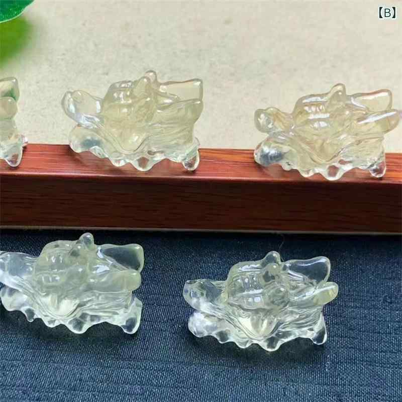 天然石 パーツ 水晶 立体 龍頭 彫刻 ハンドメイド DIY アクセサリー パワーストーン ホワイトクォーツ シトリン ローズクォーツ アメジスト 縁起物 ドラゴンモチーフ チャイナ風の商品画像 3