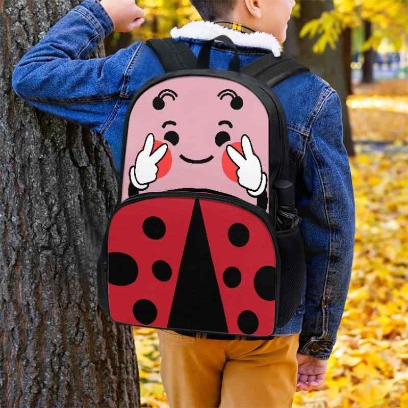 リュックサック キッズ 男の子 小学生 中学生 通学用 遠足 バックパック かわいい アニマル柄 プリント 大容量 ダブルレイヤー ポリエステル製 ミドルサイズ 17インチ