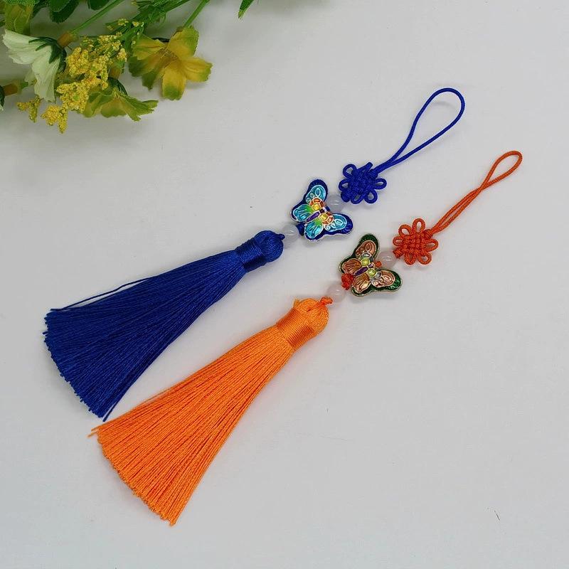 チャーム タッセル扇子 バッグ スマホストラップ USBメモリ 景泰藍 チャイナドレスアクセサリー 服飾小..