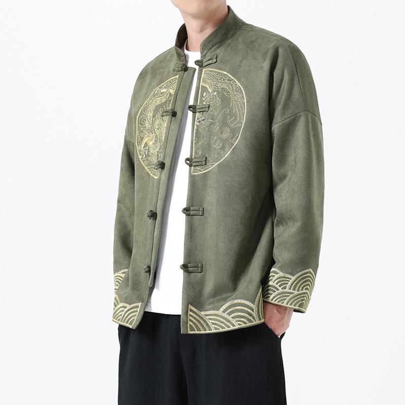 Other - ジャケット メンズ 中山服 レトロ チャイナジャケット 中国風 チャイナボタン 新チャイナスタイル 春秋 綿混素材 大きいサイズ カジュアル ゆったり 黒 赤 緑