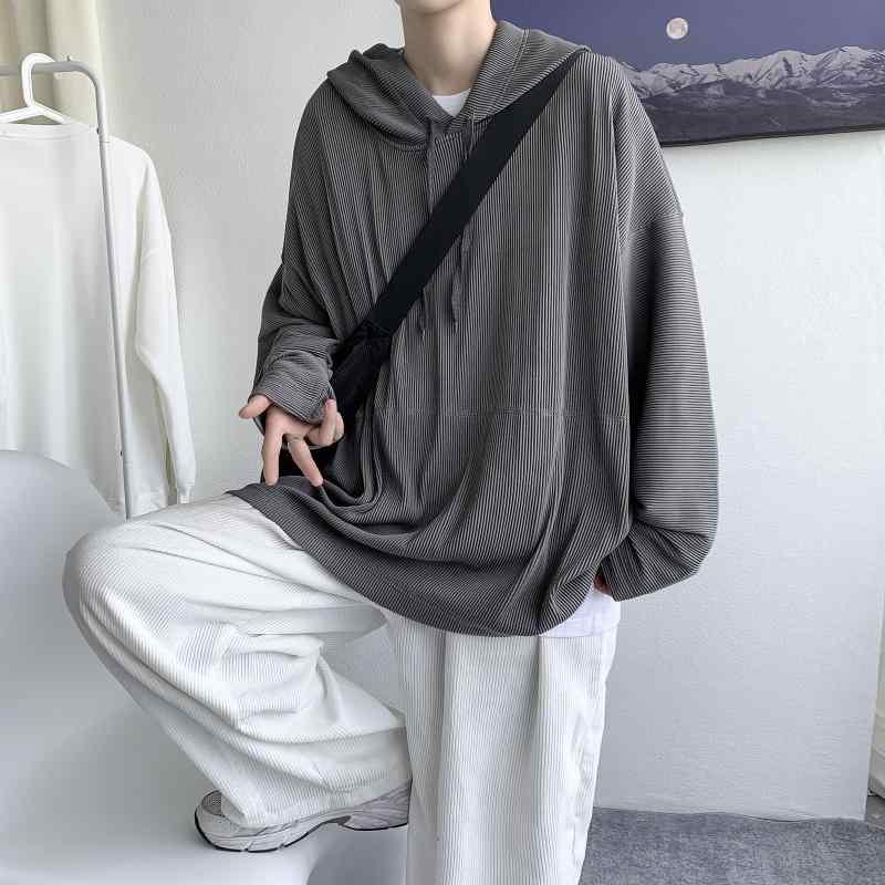 ・スタイル: 香港風・種類: プルオーバー・袖丈: 長袖・フード: フード付き・厚さ: 普通・シーズン: 秋・主な素材: ポリエステル 60%、綿混紡・用途: 日常・柄: 無地・シルエット: ゆったり・カラー展開: ホワイト、ブラック、ライトグレー、ダークグレー・サイズ展開: M、L、XL、2XL、3XL・対象: 成人・性別: メンズ・カテゴリ: スウェット、フリース