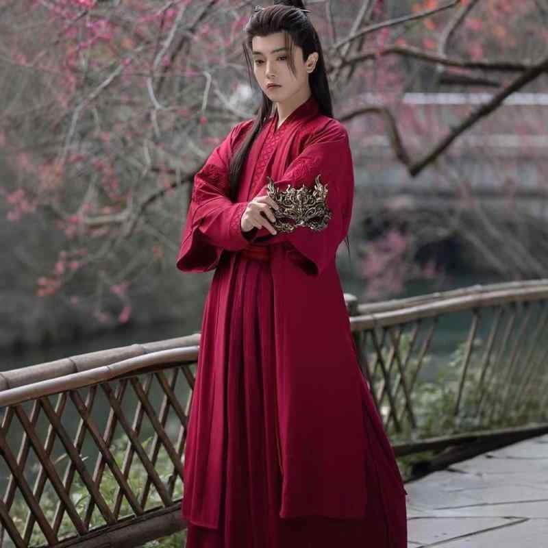 漢服 メンズ 大人向け 扶光 宋朝スタイル 古装 侠客 書生 おしゃれな 武侠 中国風 プリント柄 オールシーズン ポリエステル素材 セットアップ デイリー