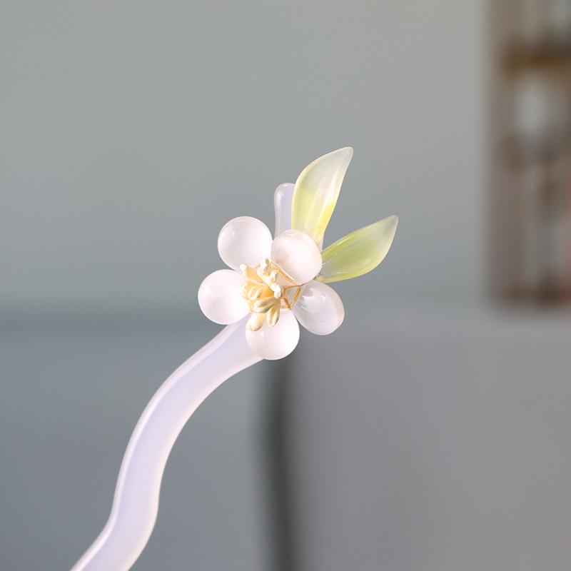 ヘアアクセサリー 酢酸素材 簪 かんざし 花モチーフ 新チャイナスタイル 和風 レトロモダン まとめ髪 ..