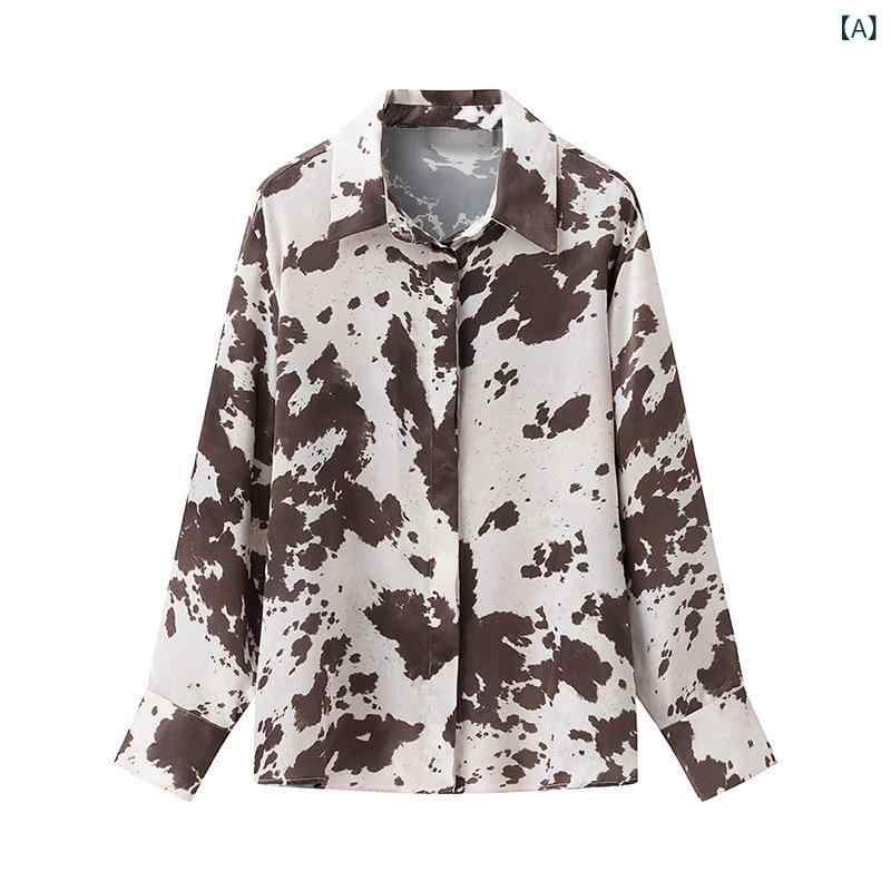 スカートスーツ レディース ゆったり ルーズフィット 細身 アニマル柄 3Dプリント シャツ ブラウス ハイウエスト アンクル丈 スカート 春物 セットアップ ポリエステル素材 欧米風 ストリートカジュアル