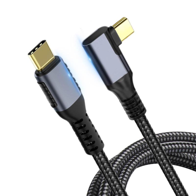 USB4 ケーブル L字 240W PD対応 Thunderbolt 4/3 USB 3.2規格対応 40Gpbs 0.8m VCOM 急速充電 高速データ転送 USB Type C 8K@60Hz/デュアル 4K@60Hz 映像出力 MacBook P