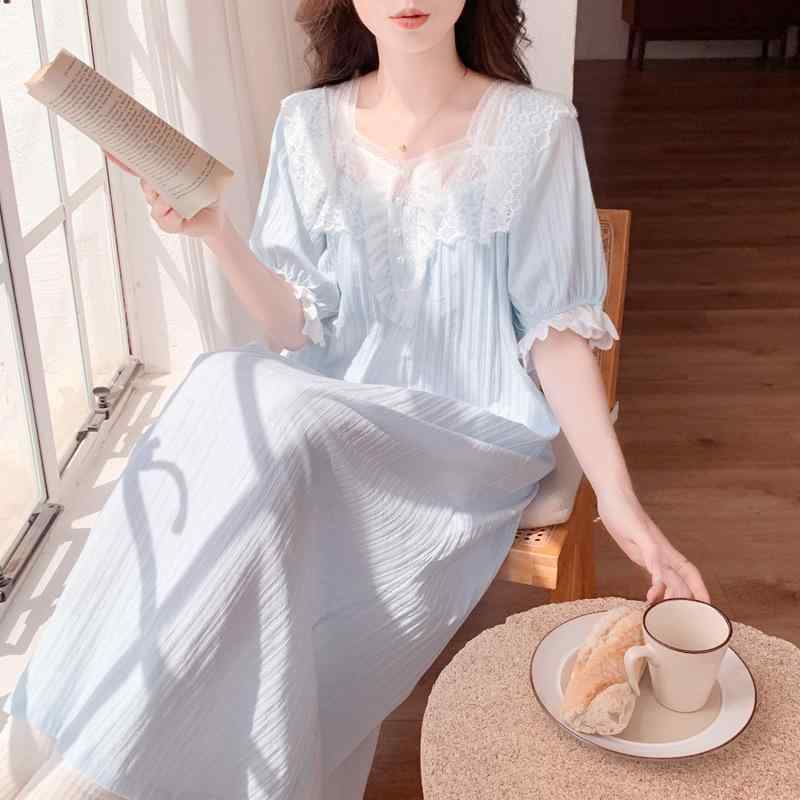 ・カテゴリ: ワンピース・スタイル: フレンチ・主な素材: 綿95%以上・厚さ: 適度な厚み・ネックライン: スクエアネック・袖丈: 3分袖・機能: リラックス、睡眠、部屋着、涼感、快適・対象年齢: 18～40歳・対象: 若年女性・シーン:...