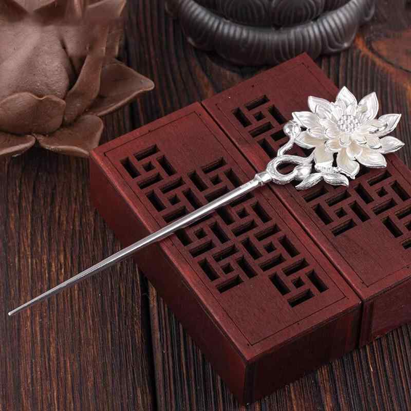 かんざし レディース S999 純銀製 民族風 花モチーフ 髪飾り まとめ髪 着物 浴衣 和装 成人式 卒業式 結婚式 パーティー 電気メッキ加工