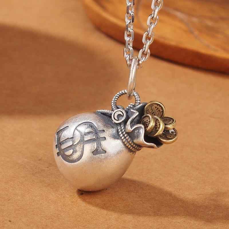 ネックレス メンズ 男性用 福袋ペンダント シルバー925 電気メッキ加工 紐 コードネックレス 万 ...