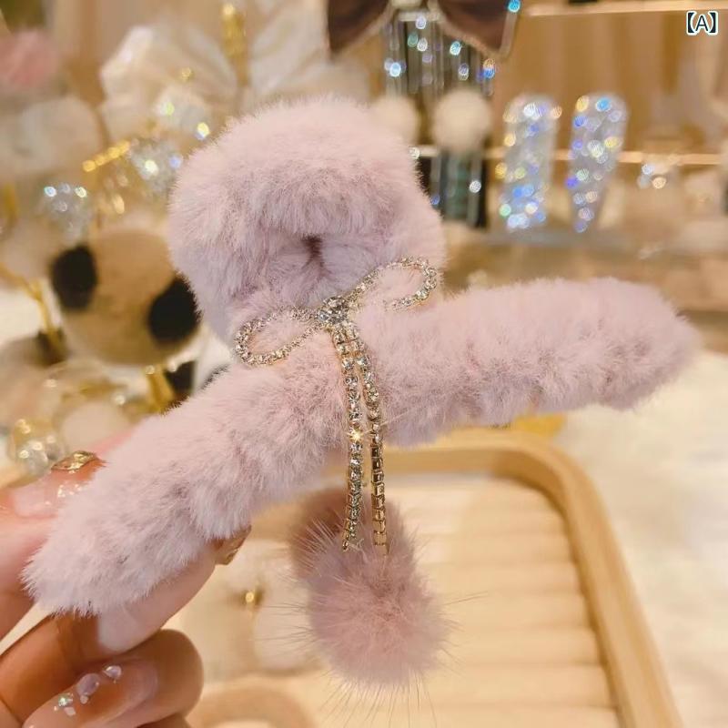 ヘアアクセサリー レディース 秋冬 ふわふわ もこもこ ファー フリンジ リボン バ...
