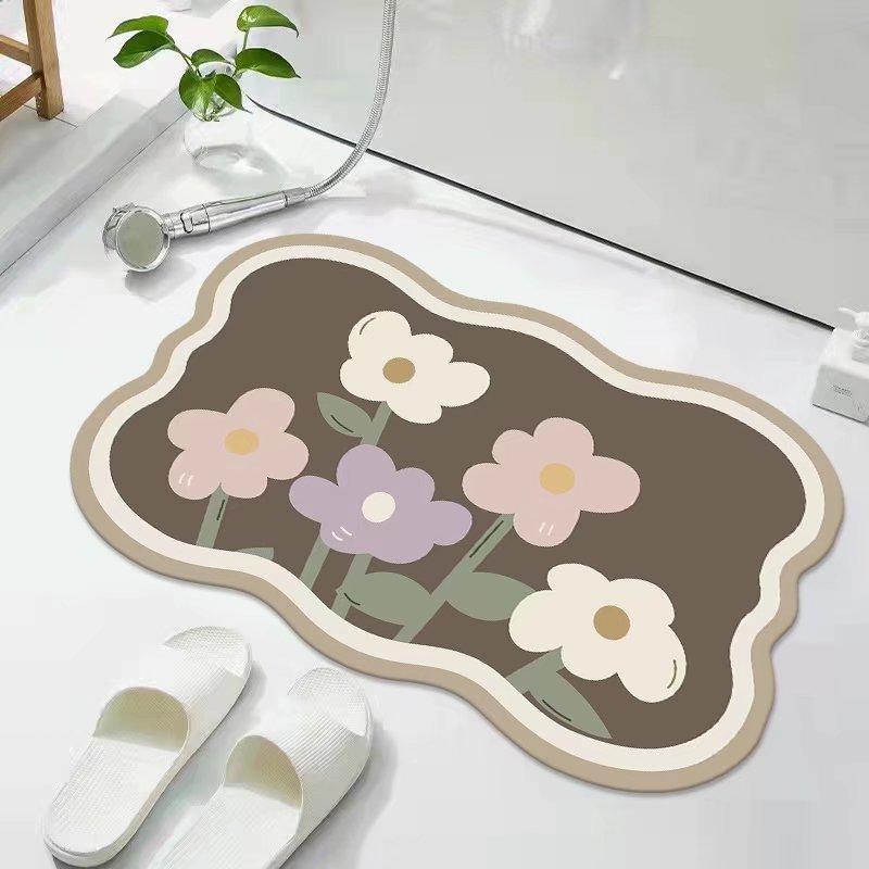 バスマット 速乾 吸水 滑り止め 珪藻土 かわいい カートゥーン柄 家庭用 浴室 足拭...