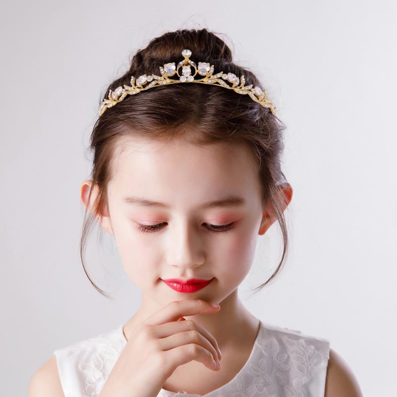 髪飾り ヘアアクセサリー キッズ 女の子 子供 ガールズ プリンセス お姫様 クラウン 王冠 誕生日 バレエ ピアノ 発表会 舞台 ラインス..