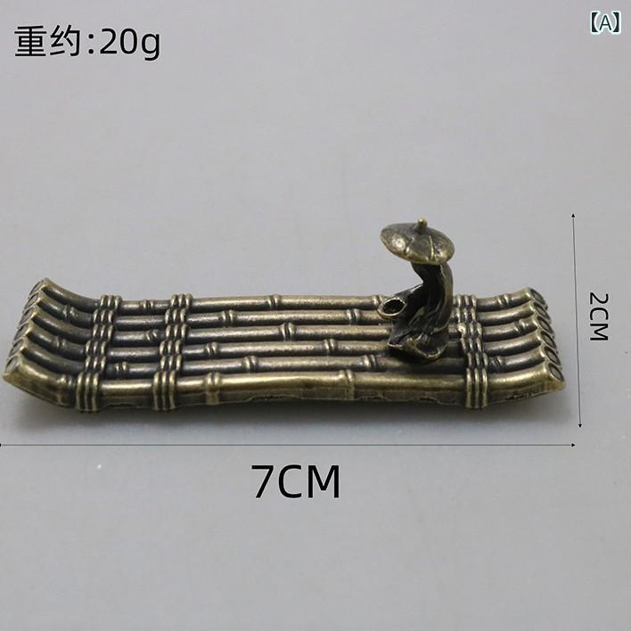 香立て 置物 舟形 竹製 線香立て インセンスホルダー 合金製 アンティーク調 レトロ風 エイジング加工 おしゃれ ユニークデザイン インテリア デスク 卓上 寝室 リビング 玄関 書斎 リラックス 癒やし オブジェ