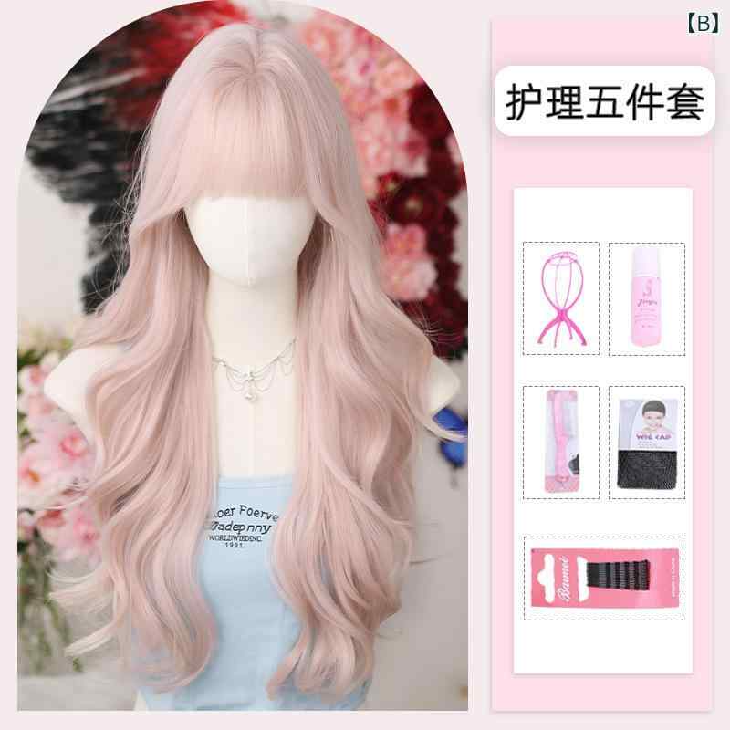 セキュアデポのウィッグ レディース 女性用 ロリータ コスプレ 二次元 ロングカール 前髪あり フルウィッグ 自然な おしゃれ かわいい 個性的 耐熱ファイバー｜アングル3