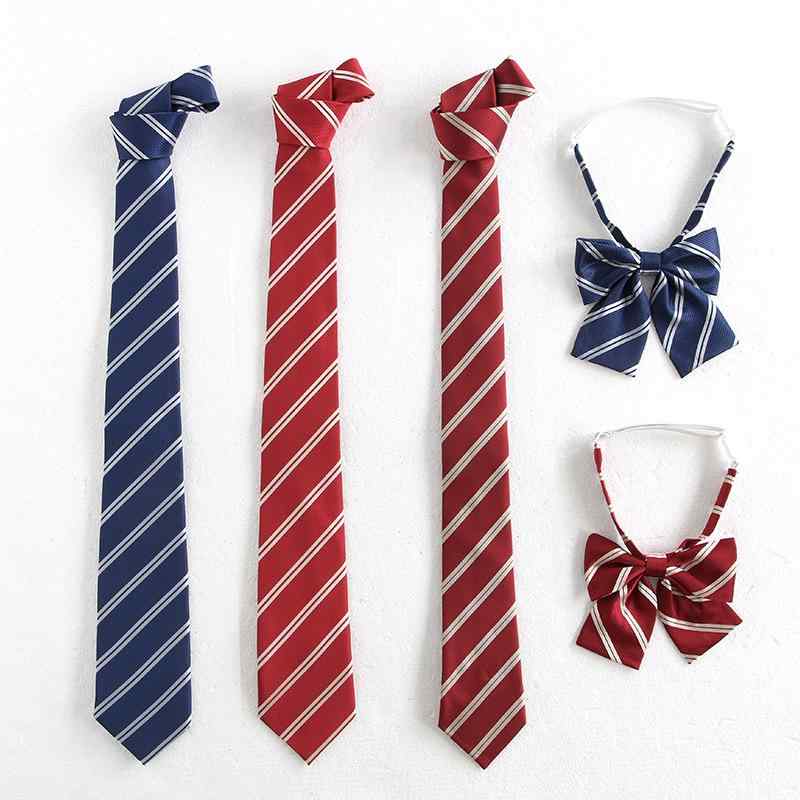 ネクタイ 男女兼用 学生向け JK制服 セーラー服 ストライプ柄 バイカラー ポリエステル スクールタイ ..