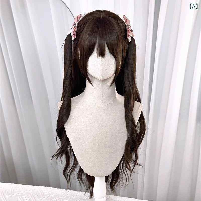 セキュアデポのウィッグ レディース 自然 フルウィッグ ロング カール 日常使い かわいい エレガント 甘め フェミニン JKスタイル ソフトガーリー 前髪あり｜アングル2