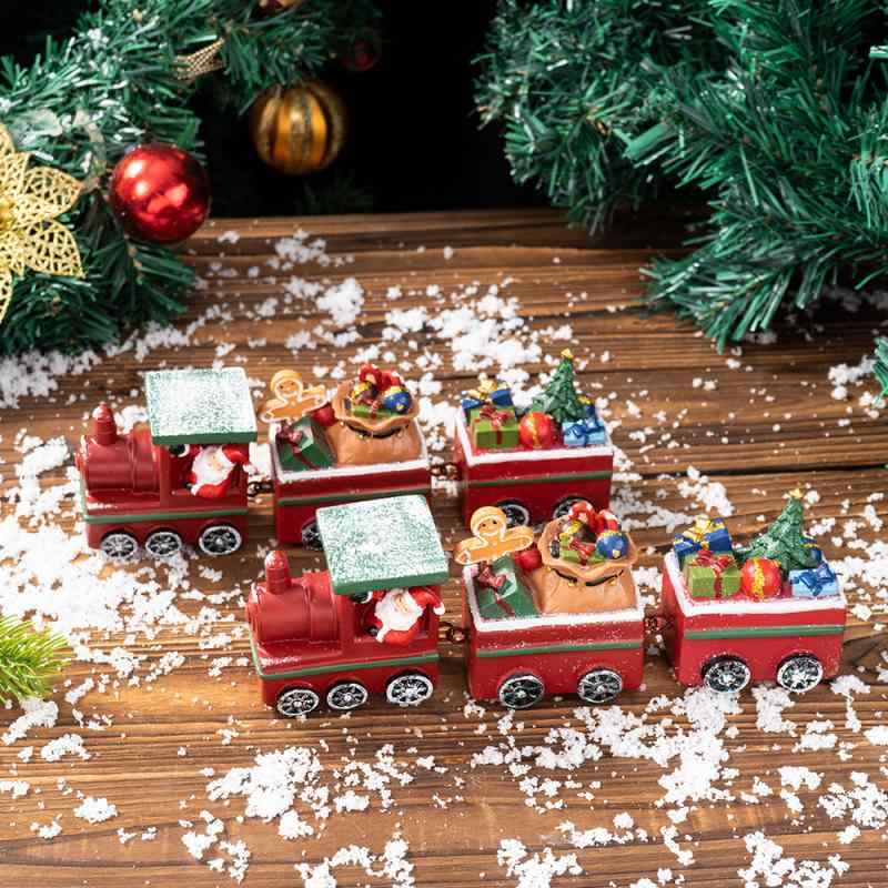 Other - クリスマス 卓上 オーナメント サンタクロース ミニ汽車 樹脂製 かわいい おしゃれ ユニーク 置物 雑貨 インテリア ホームデコレーション