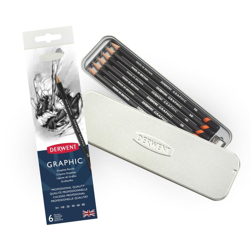 ダーウェントグラフィックPencils, Includes Tin and削り器、(0700835) (1951727) (1パックof 6)