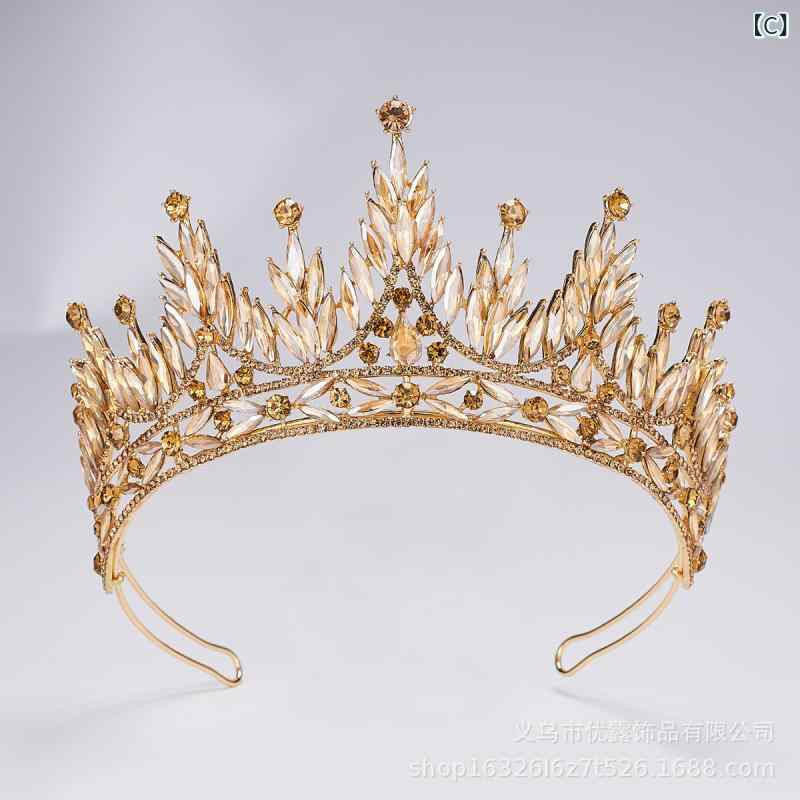 セキュアデポのティアラ 花嫁 ウェディング ヘッドドレス 欧米風 大人用 プリンセス ミスコン 合金製 キラキラ ジルコニア マーキスカット 王冠 髪飾り 結婚式 披露宴 二次会 発表会 成人式 パーティー フォーマル｜アングル3