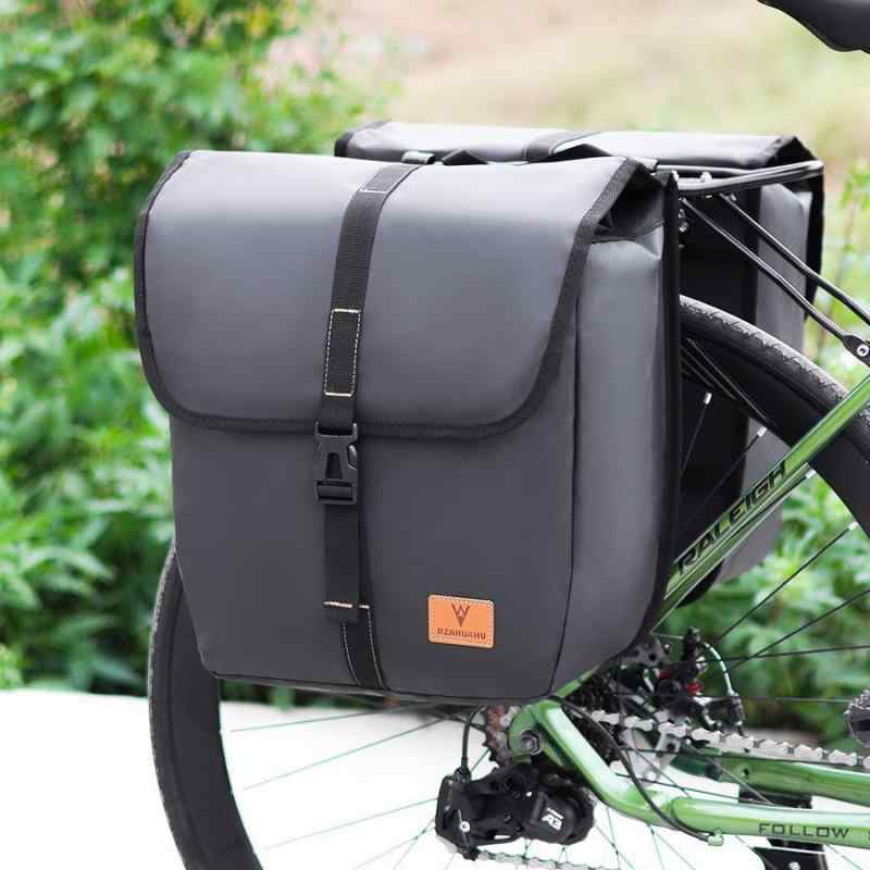 自転車バッグ 大容量 防水 多機能 マウンテンバイク ロードバイク MTB 汎用 リアキャリア テール フレーム装着 サイクリング ツーリング ロングライド 荷物 収納 ブラック ポリエステル製(4.0)