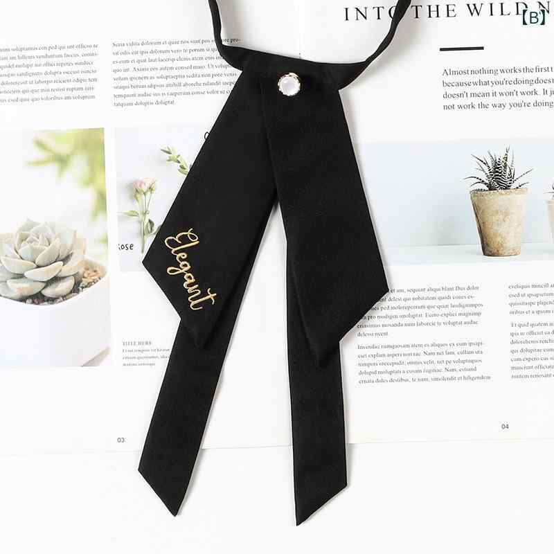 蝶ネクタイ レディース JKスタイル スクール風 日系 結び不要 リボン 刺繍 万能 オリジナル シャツ ブラウス用 ポリエステル素材 通勤 通学 アクセサリー 多色展開