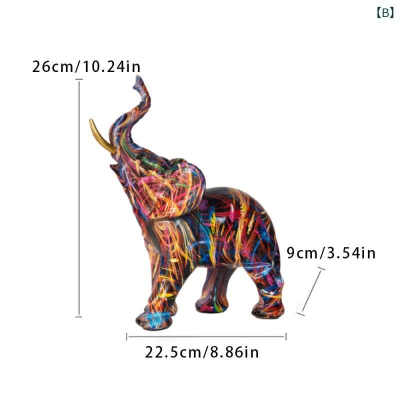 セキュアデポのオブジェ 北欧風 グラフィティアート カラフル ゾウ 動物 かわいい おしゃれ 樹脂製 インテリア 玄関 リビング 卓上 デコレーション 置物 プレゼント｜アングル3