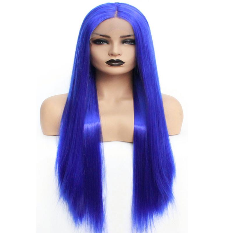 Full Wigs （Male） - ウィッグ レディース ロングストレート 耐熱ファイバー 半手植え フロントレース 自然な分け目 小顔効果 アレンジ自由 高品質合成繊維 外国人風 イメチェン おしゃれ ファッション