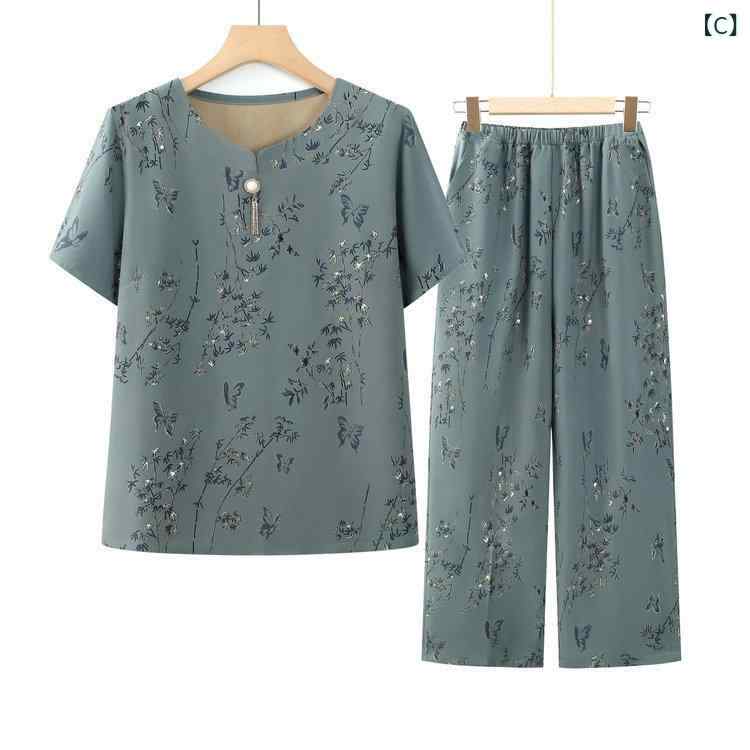 セットアップ レディース シニア 半袖 Tシャツ 九分丈パンツ 薄手 春夏 ゆったり 大きいサイズ 花柄 おばあちゃん 高齢者 母親 ルームウェア 部屋着 カジュアル 普段着 secure-depo-11670440 セキュアデポ サンプル画像3