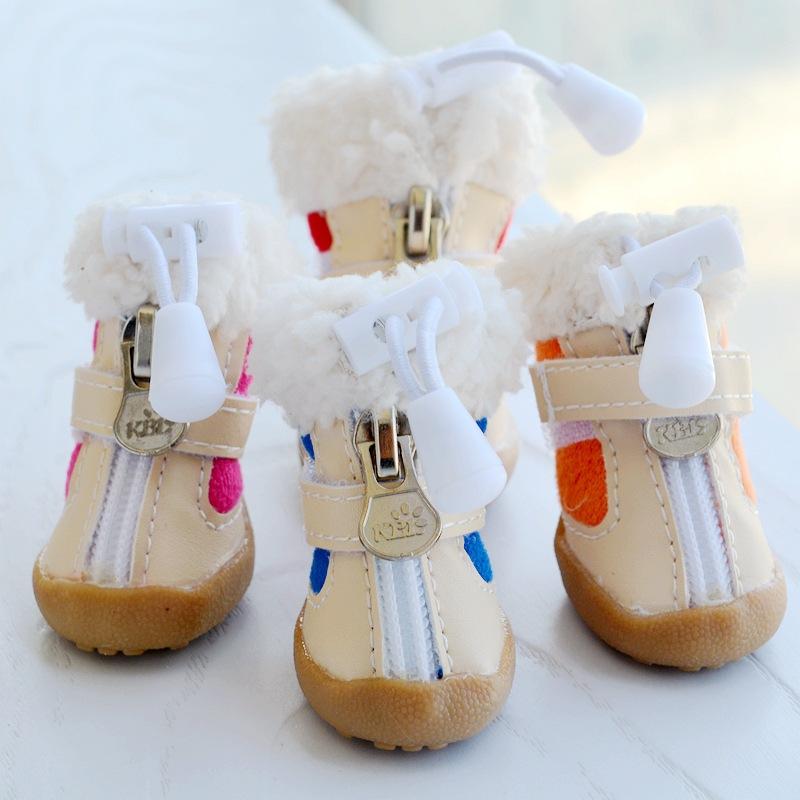 ドッグシューズ 犬用ブーツ 小型犬 子犬 ペット 滑り止め 脱げにくい 革製 レザー 散歩 普段使い 足裏保護 汚れ防止 怪我防止 快適 着脱簡単 カジュアル