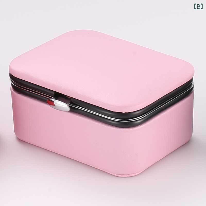 ジュエリーボックス レディース PUレザー コンパクト 携帯用 トラベル 旅行用 アクセサリーケース ピアス イヤリング 指輪 リング 収納ボックス 持ち運び 鏡付き ミニジュエリーケース 無地 かわいい おしゃれ secure-depo-11693007 セキュアデポ サンプル画像3
