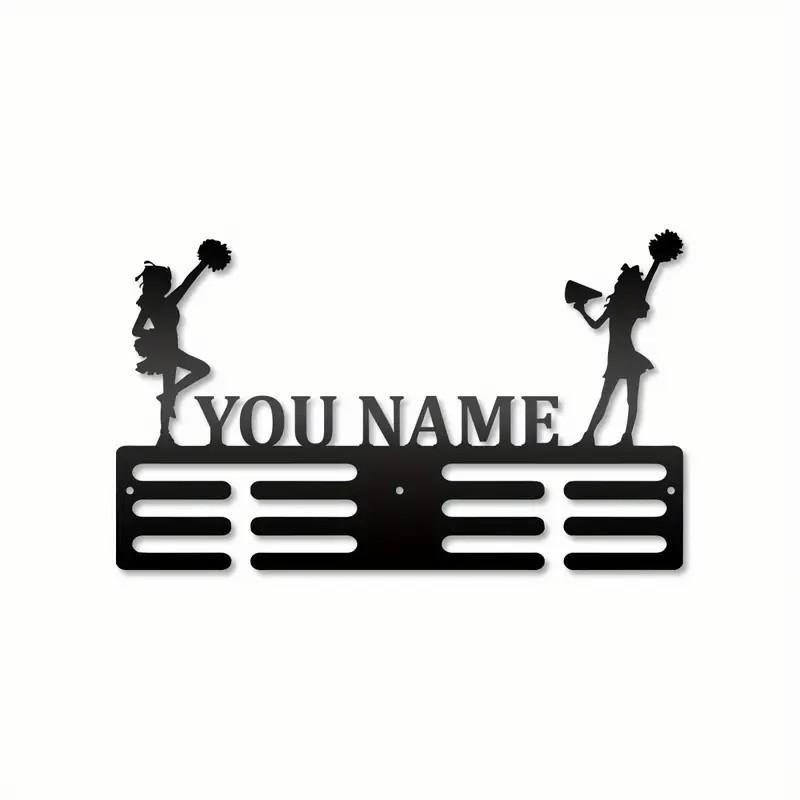 メダルディスプレイ チアリーダー スポーツ 競技 勲章 壁掛け ウォールアート 鉄製 ブラック モダン シ..